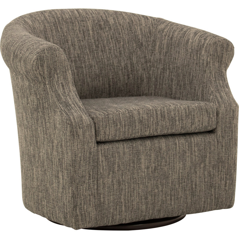 Fauteuil demi-tonneau pivotant l 3,5 po Buril, Mélange de polyester gris anthracite Hapden