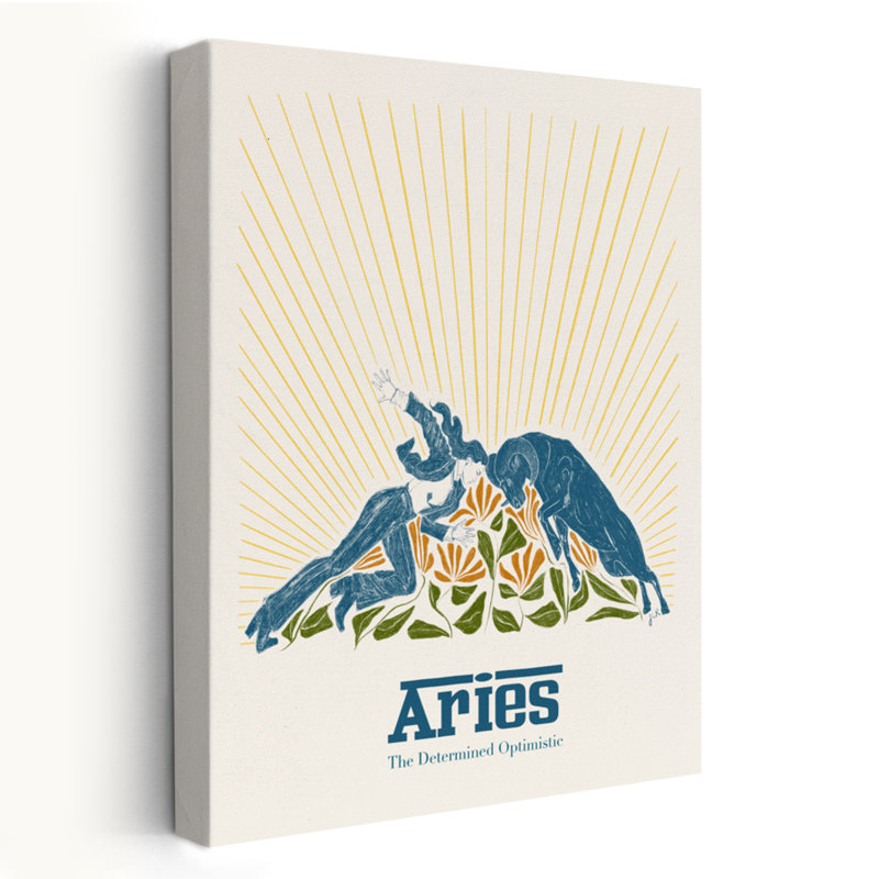 Liz Rome - Aries moderne transitionnel contemporain floral moderne Illustration graphique, H 24 po x l 16 po