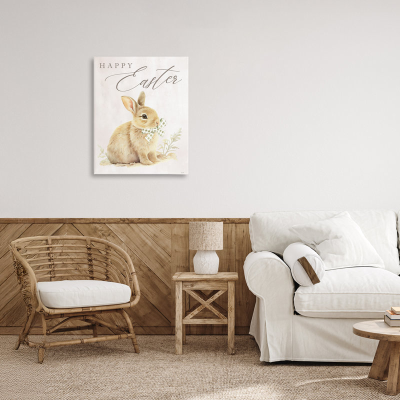 Toile de lapin de Pâques rétro, design par Lux + Me Designs, H 20 po x l 16 po
