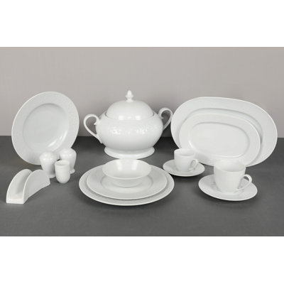 Cheemeng Piece Porcelain China Dinnerware Set - Service for 12