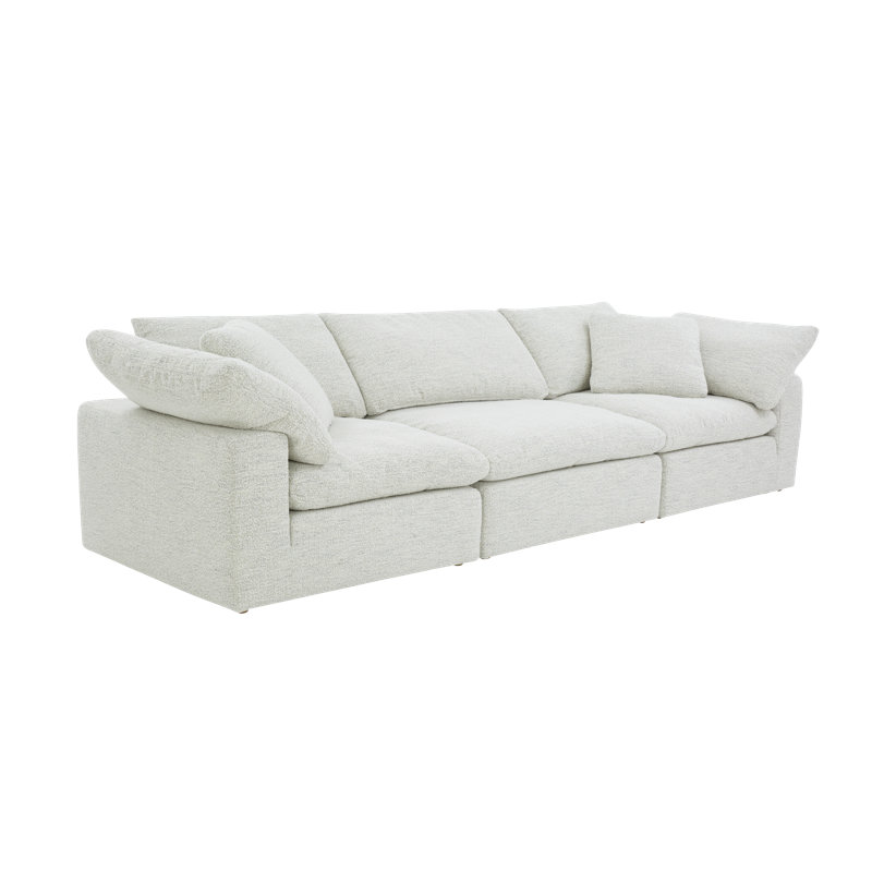 Canapé modulaire en tissu performance 3 pièces Tila, Gris clair Livesmart®