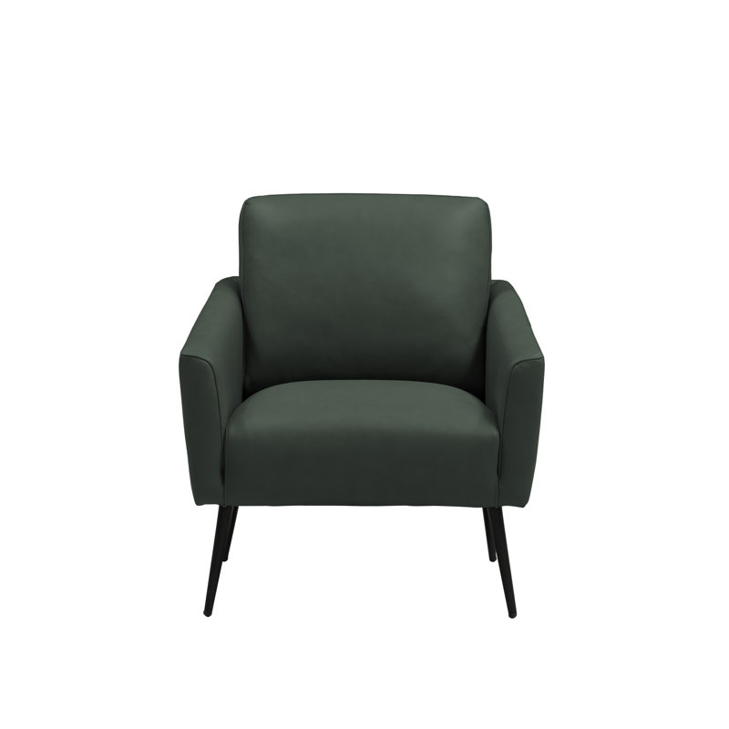 Neubauer Leather Armchair, Black Genuine Leather