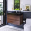 36 po W Meuble-lavabo mural simple avec lavabo noir-106950563