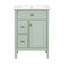 Meuble-lavabo de 24 pouces avec meuble-lavabo avec un tiroir rabattable, deux tiroirs standard et une tablette réglable, meuble-lavabo autoportant pour le rangement de la salle de bain