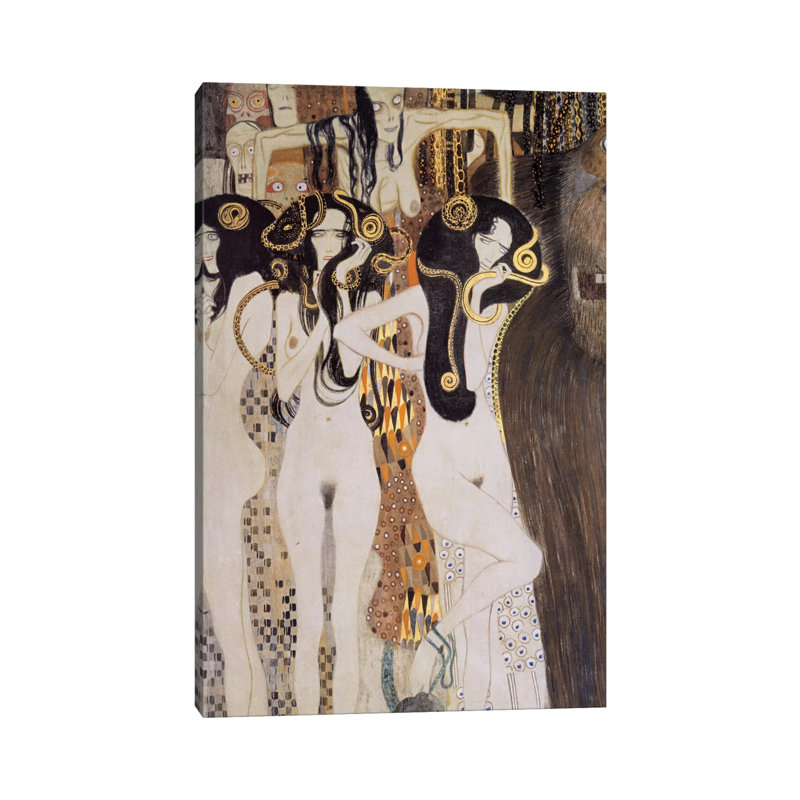 Die Gorgonen Und Typhoeus by Gustav Klimt - Wrapped Canvas Painting, 66.04 cm H x 45.72 cm W x 3.175 cm D