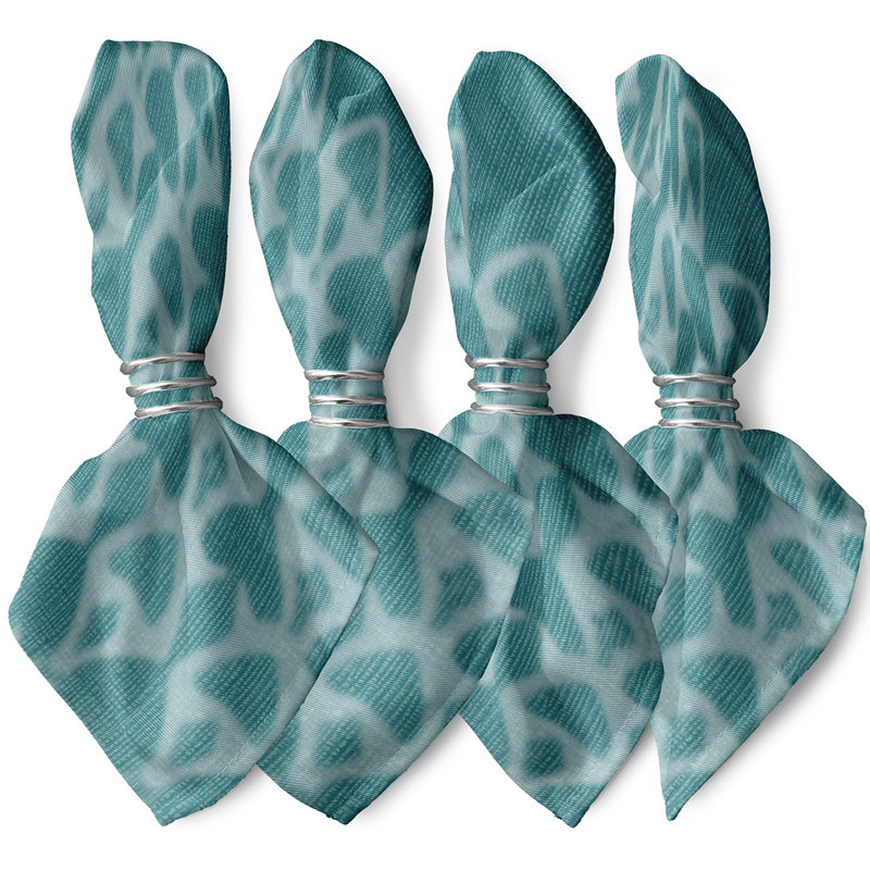 Sequence Watermark 4 Piece Napkin Set, Teal