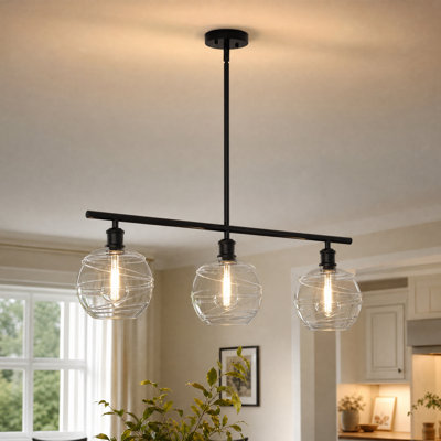 3 - Light Kitchen Island Pendant Lighting Linear Pendant Light