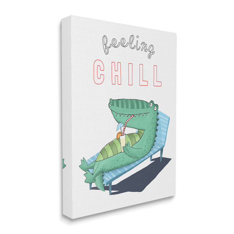 "Feeling Chill Alligator" par Carla Daly sur toile, H 40 po x l 30 po