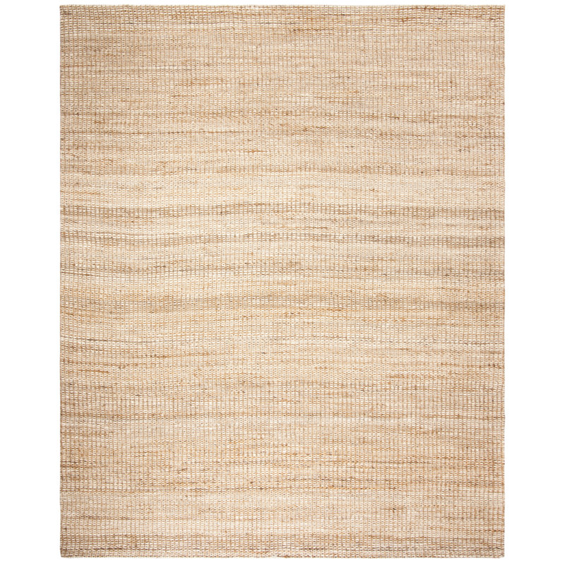 Tapis tissé à la main en jute / coton naturel / ivoire Zaragoza, Rectangle 9 pi x 12 pi