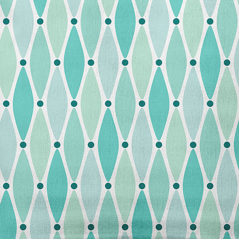Coussin lombaire d’extérieur Wavy, Turquoise