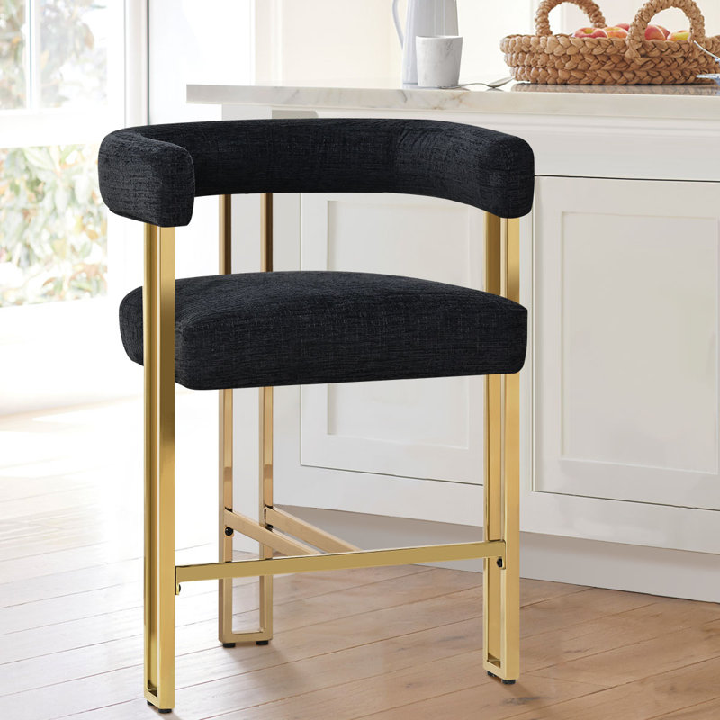 Tabouret de comptoir 25 po, Noir