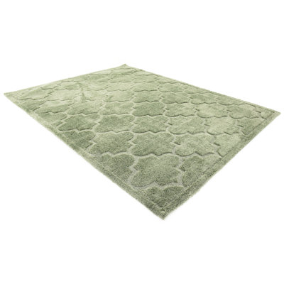 Tapis vert à motif géométrique Molly