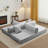 63" Compression Convertible Sleeper Futon Sofa Bed, 4-in-1 Corduroy Upholstered Floor Couch with 2 Pillows, No Assembly Required-790714046