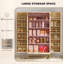 119.5 cm Kitchen Cupboard, Freestanding Kitchen Cabinet with Double Doors, 5 Tiers, 12 Spice Racks, White