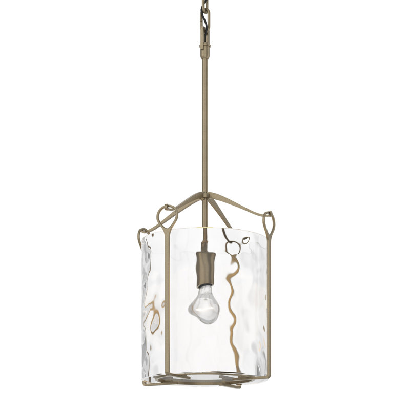 Luminaire suspendu cylindrique à 1 lumière Bow, Doré clair, Eau