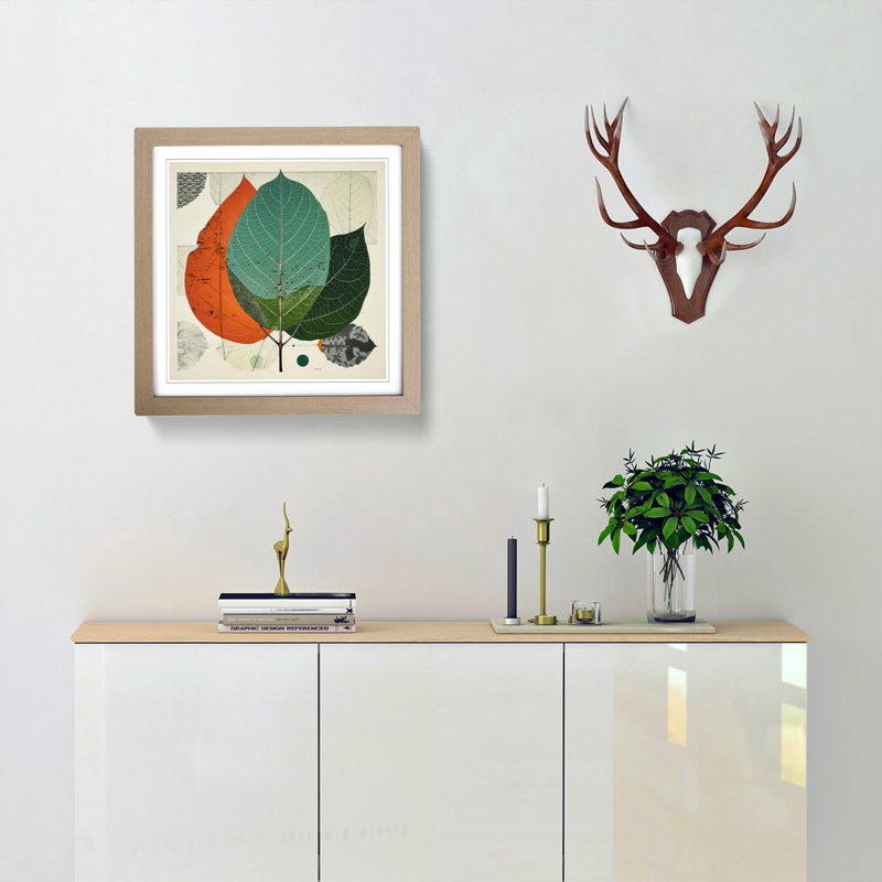Leaf Bauhaus No.3 - Framed Print, Oak Framed