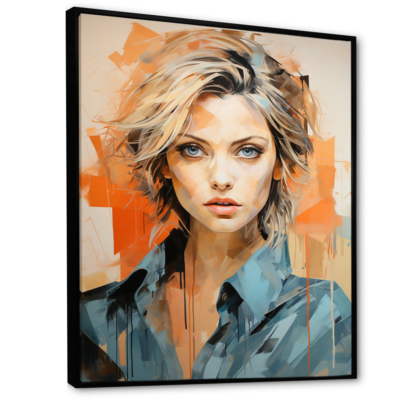Décoration murale Pop Art Peach Pfeiffer - Femme_105815, Cadre flottant noir, H 32 po x l 16 po x P 1 po