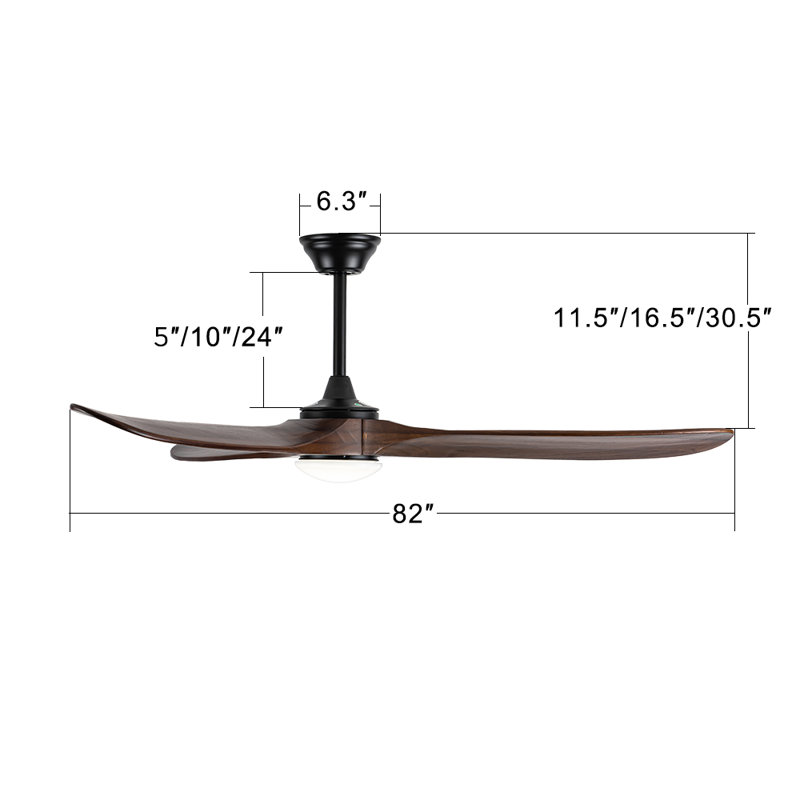 Ventilateur de plafond moderne avec lumière DEL, 82"
