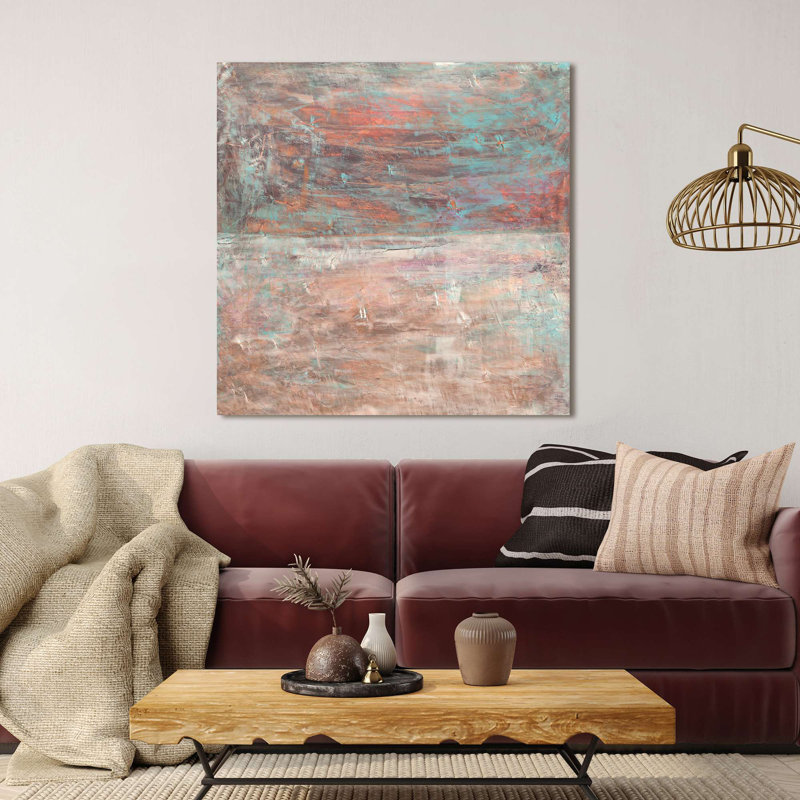 Abstract Painting: Horizon Of Light II - Wrapped Canvas Print, 90cm H x 90cm W