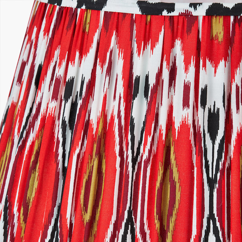 Pleated Cotton Cylinder Shade, 28cm H x 40cm W x 40cm D, Red