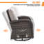 Ensemble de conversation pour patio en osier pour 5 personnes avec fauteuil pivotant et coussins Aristil-120284801