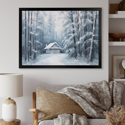 Cozy Snow Cabin I sur impression sur toile