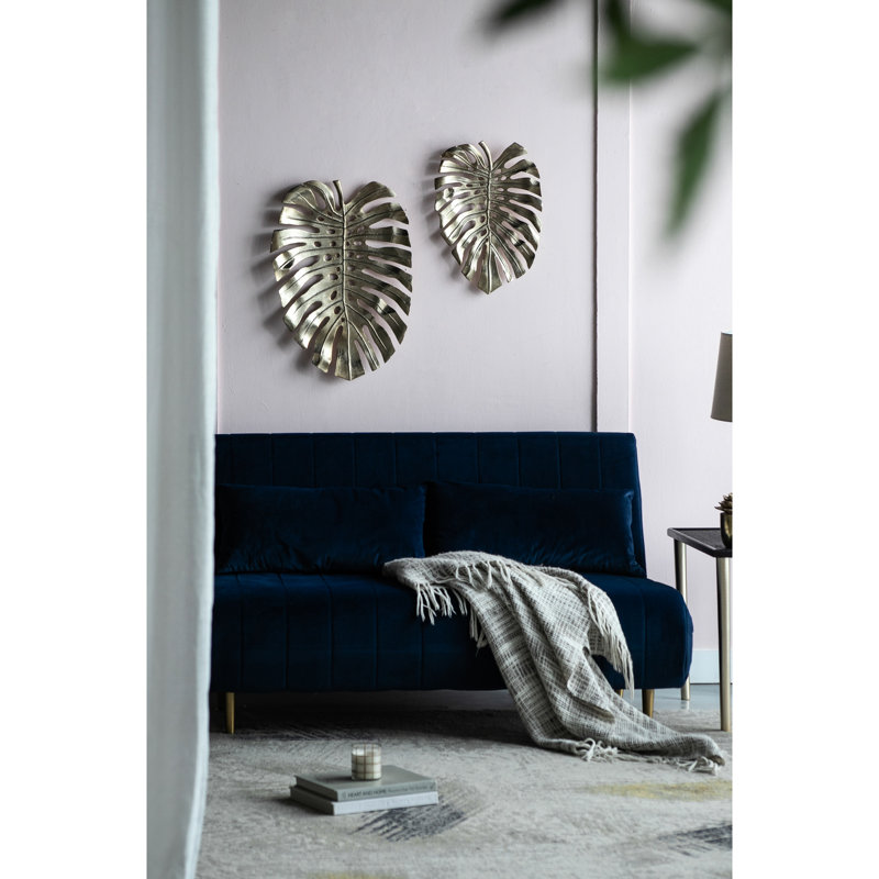 Mur de feuilles d'or en aluminium 24,8 x 17,3 x 2 po - Décoration d'art moderne à la mode