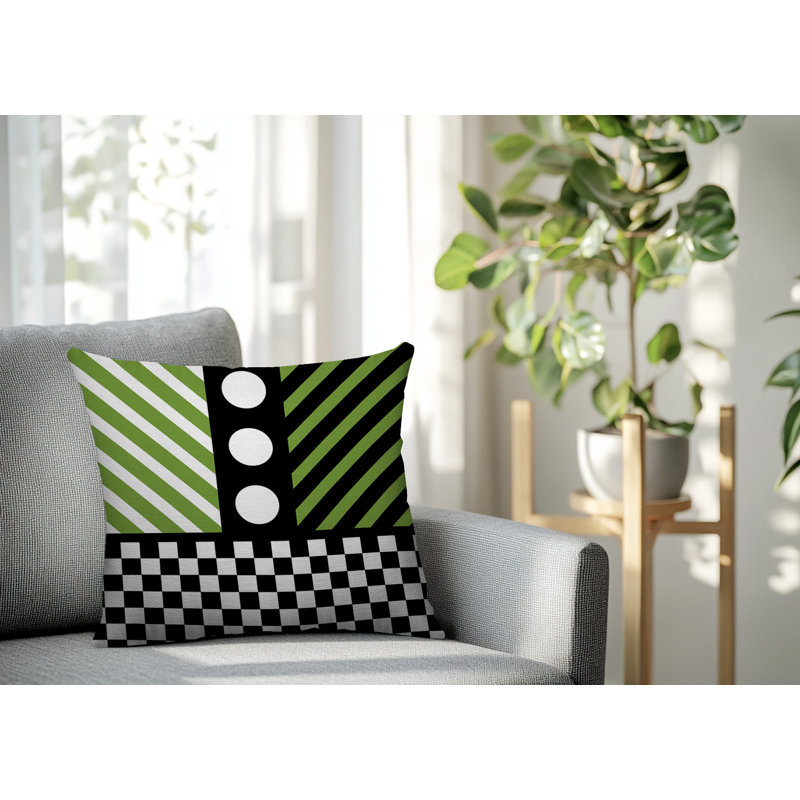 Coussin Brixa, Carré 16 po, Chartreuse