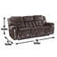 Canapé inclinable double puissance 90 po Redwan