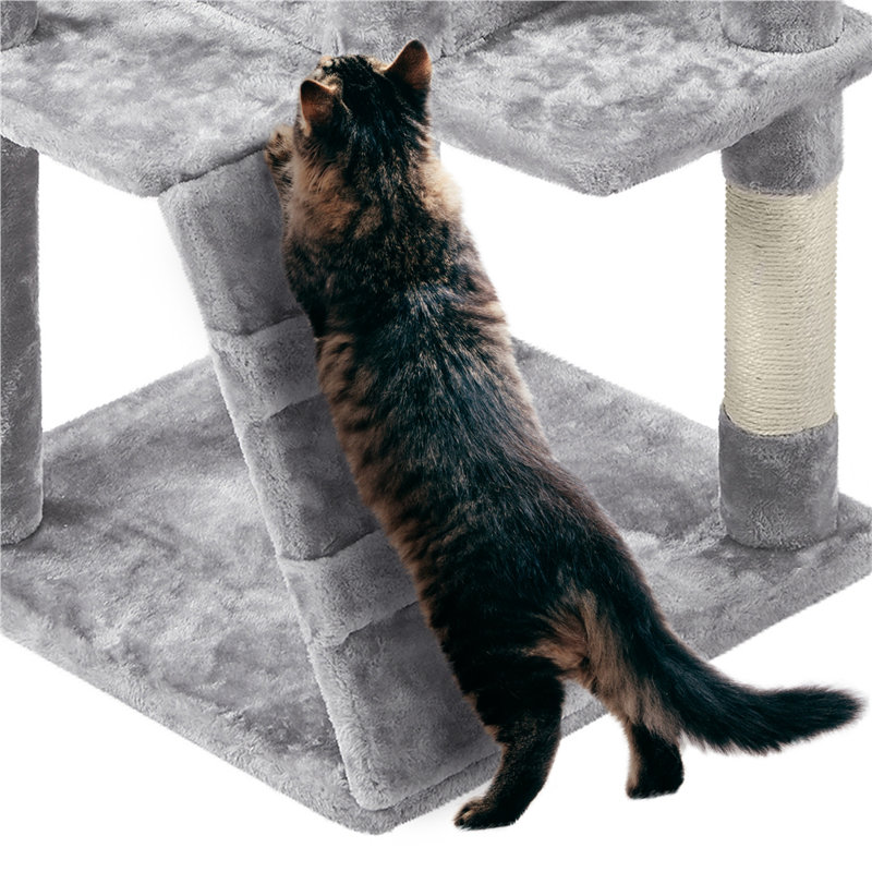 Cat Tree, Light Grey, 178cm H x 55cm W x 55cm D