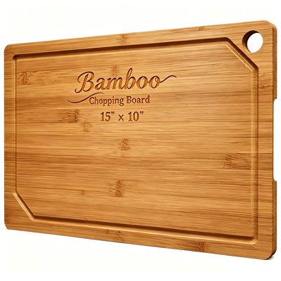 Bamboo Cutting Board - Multi-Sizes Wooden Cutting Boards for Kitchen, Convenient Kitchen Essentials with Deep Juice Grooves, Cutting Board for Chopping & Serving, Large, Brown