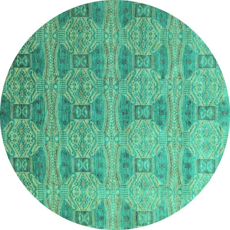 Washable Oriental Indoor Rug, Round 3'