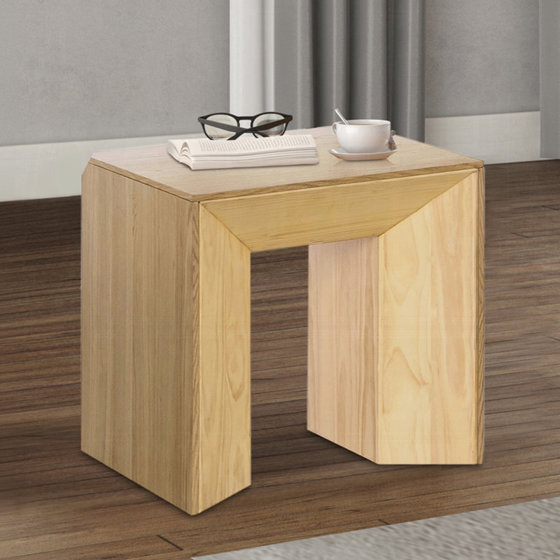 Table de bout en bois avec plateau épais en chêne naturel