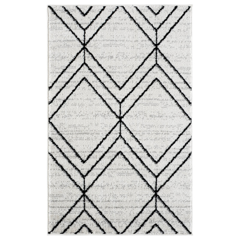 Tapis géométrique Marrufo Performance, Rectangle 2 pi 6 po x 4 pi