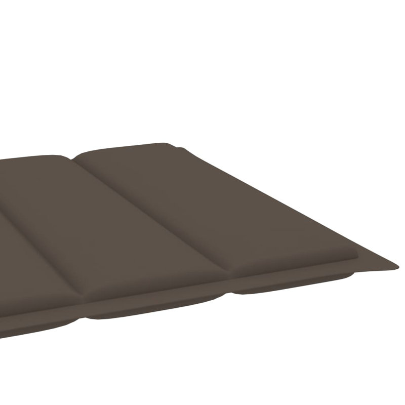 Chaise longue simple en teck avec coussins 78 po Doucet, 2, Gris