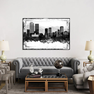 Denver Black & White Film 1 Piece Wrapped Canvas Wall Art