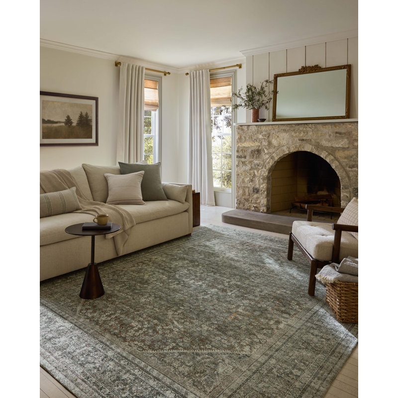 Tapis tabac / rouille Magnolia Home par Joanna Gaines x Loloi Wimberly, Rectangle 7 pi 9 po x 9 pi 9 po