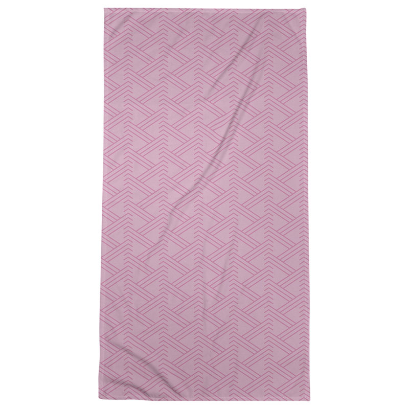 Serviette de bain zigzag classique, Rose / rose foncé