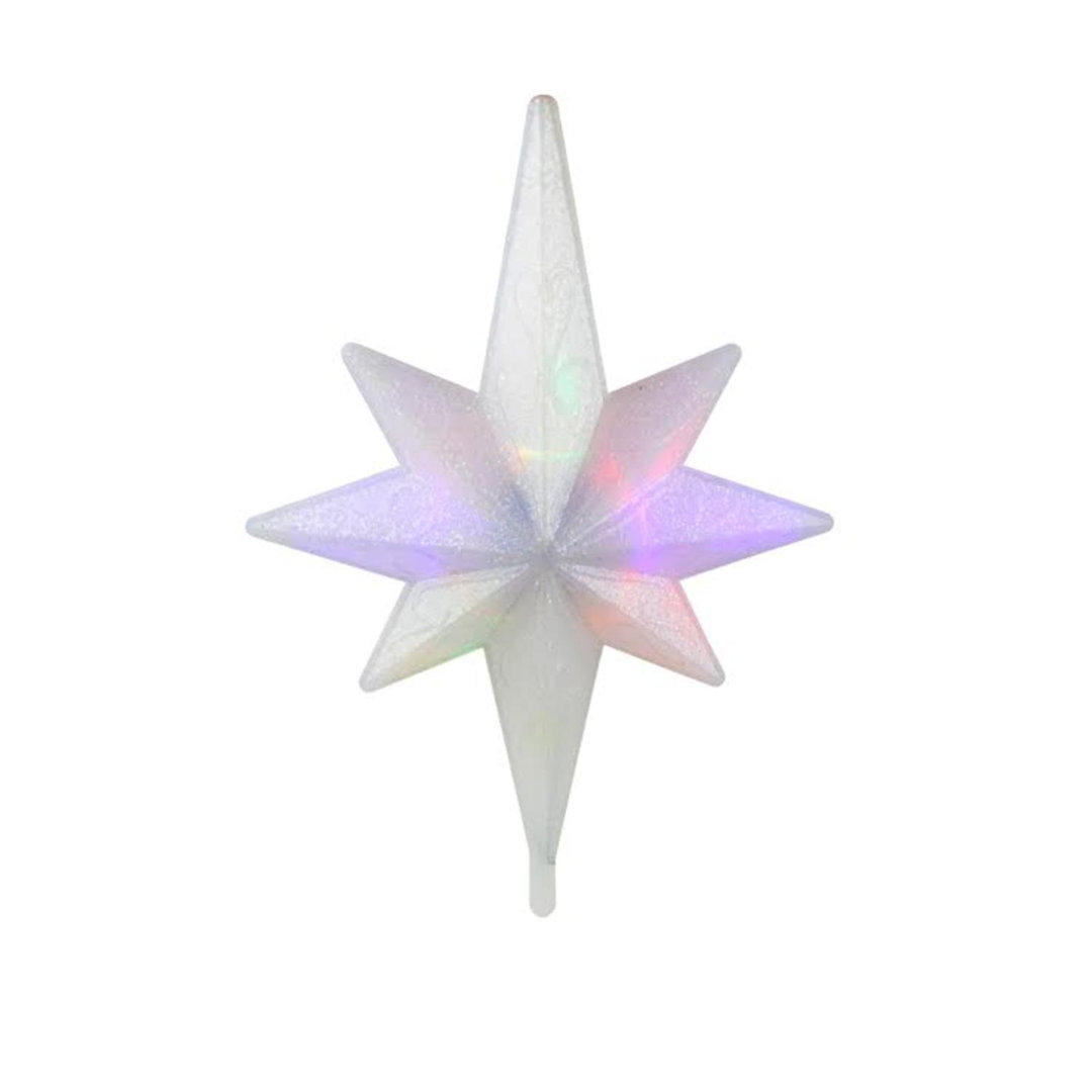 14.5" Winter Frost B/O Multi-Color LED Bethlehem Star Christmas Tree Topper Brite Star