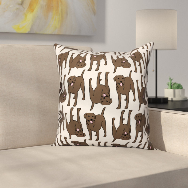 Housse de coussin carré All The Labs, 20 po x 20 po, Chocolat, Housse de coussin seulement - sans coussin