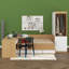 Lit plateforme double avec 6 tiroirs de rangement, lit de jour en bois avec bureau, draps et garde-robe-637217699
