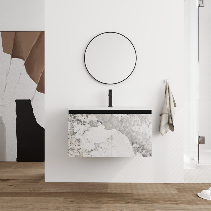 Meuble-lavabo simple 30 po avec comptoir en céramique