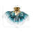3 - Light Cluster Gradient Blue Glass Globe Bubble Semi Flush Mount