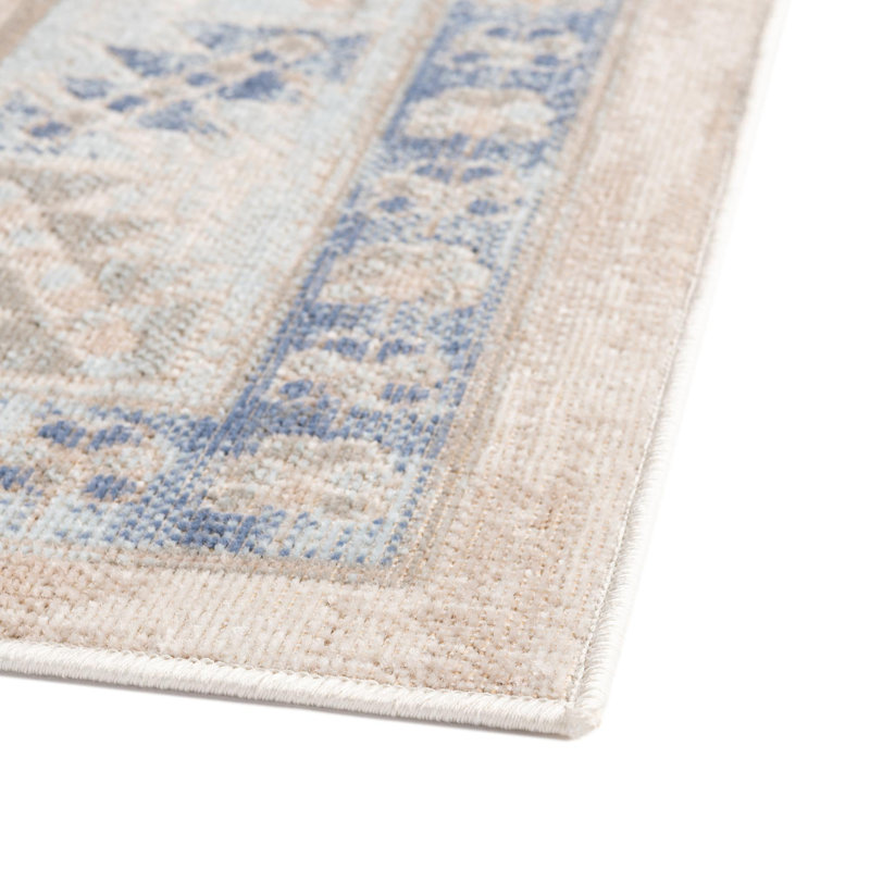 Tapis bleu ciel Parchette, Rectangulaire 4 pi x 6 pi