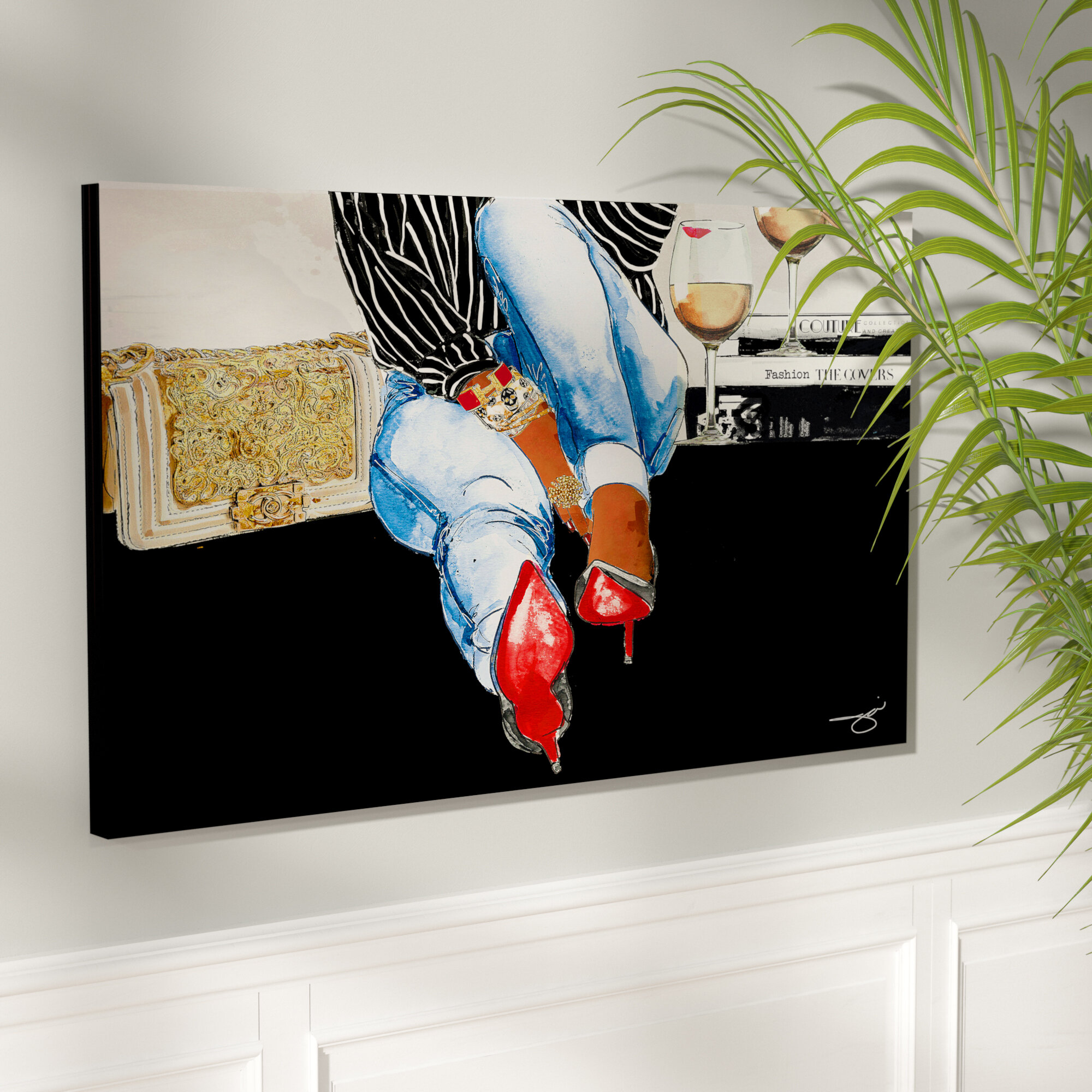 Waiting on You' Graphic Art Print on Wrapped Canvas House of Hampton Size: 24 H x 40 W