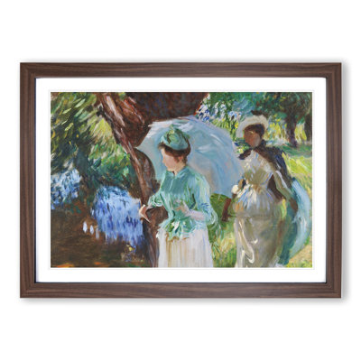 Two Girls with Parasols by John Singer Sargent - Framed Print