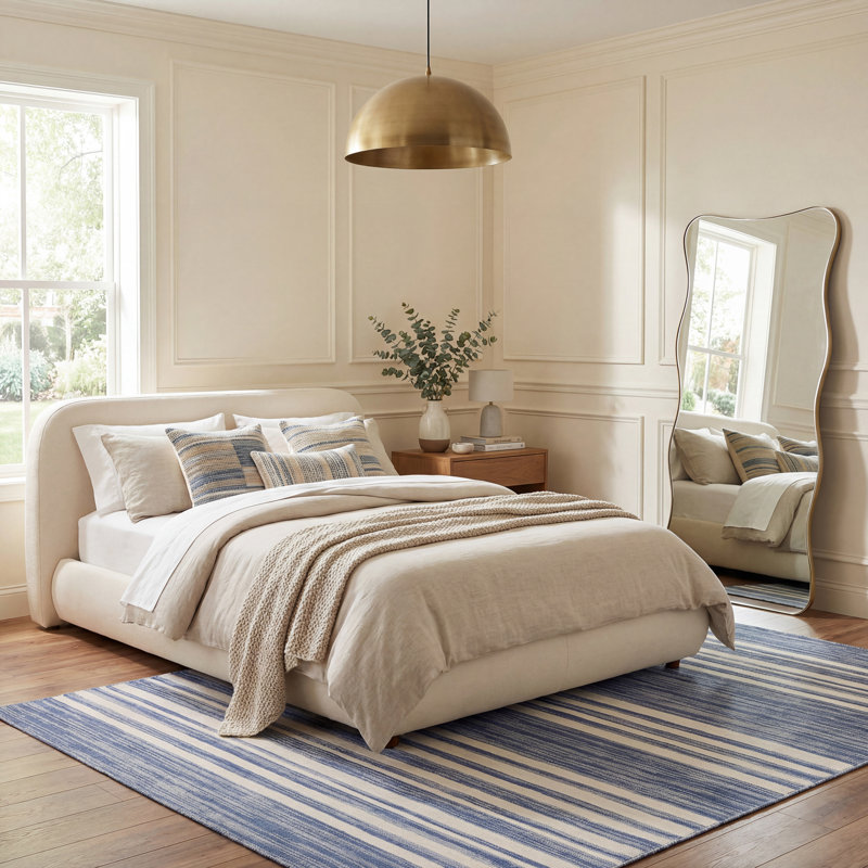 Ilae Coastal Striped Washable Rug, Rectangle 7'6" x 9'6"