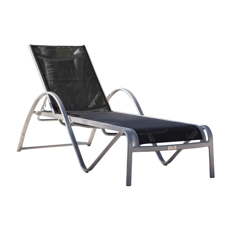 Saliba Outdoor Metal Chaise Lounge