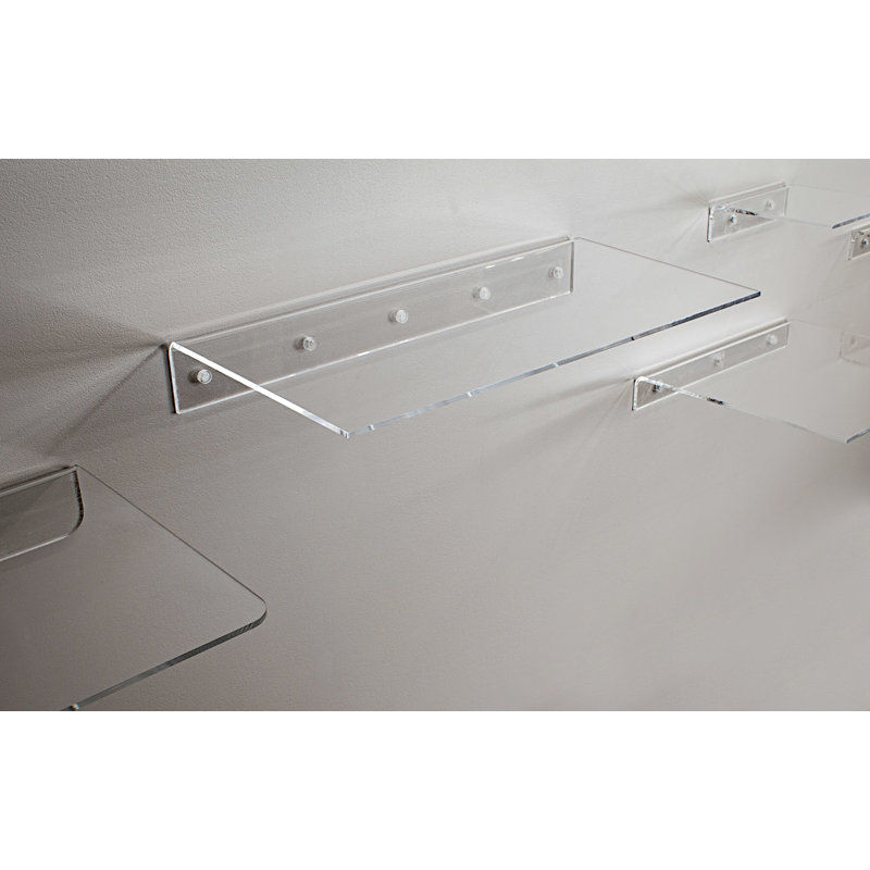 Tablette flottante 24 "en verre acrylique transparent