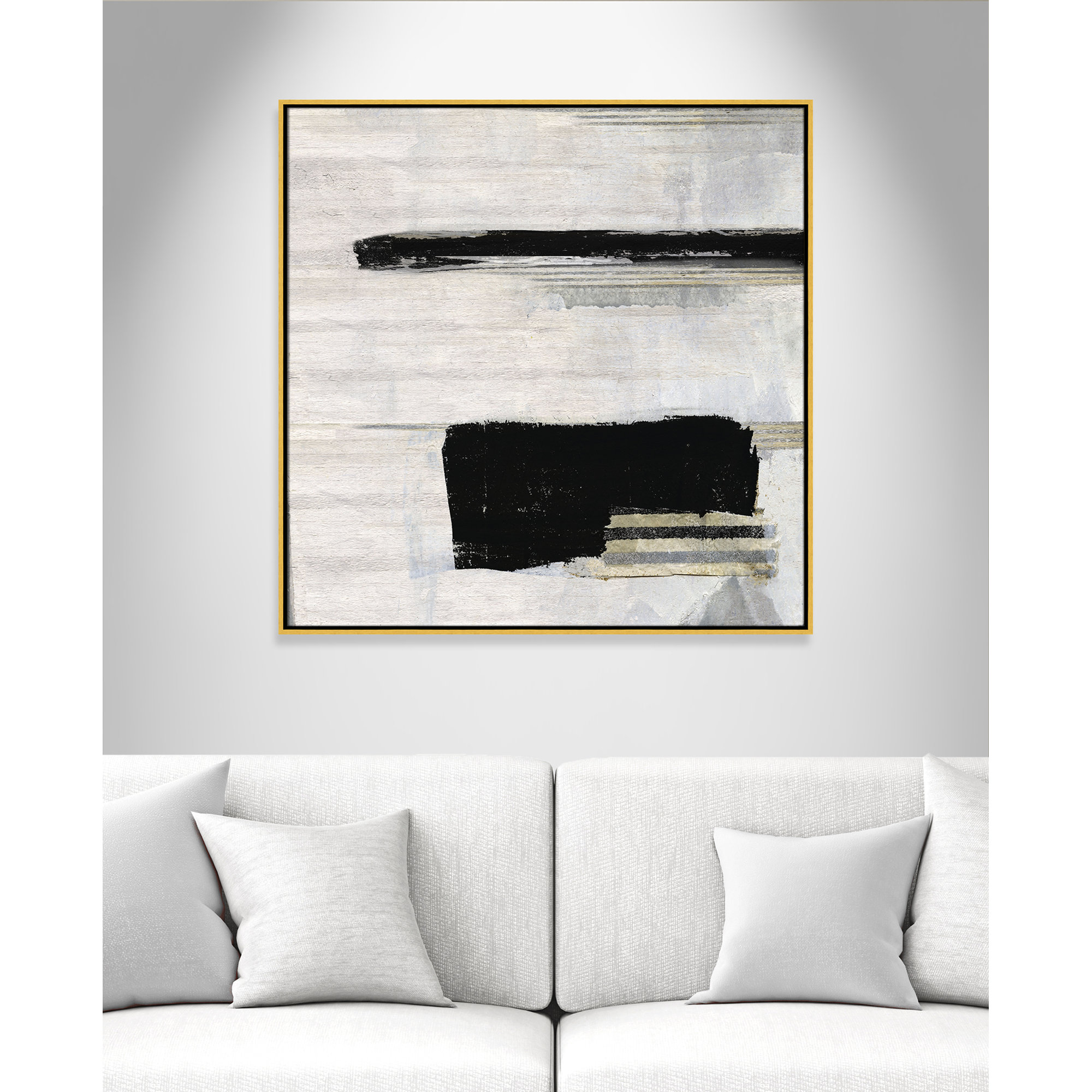 La Bande II Print by Sally Swatland, 37.5" H x 37.5" W, Gold